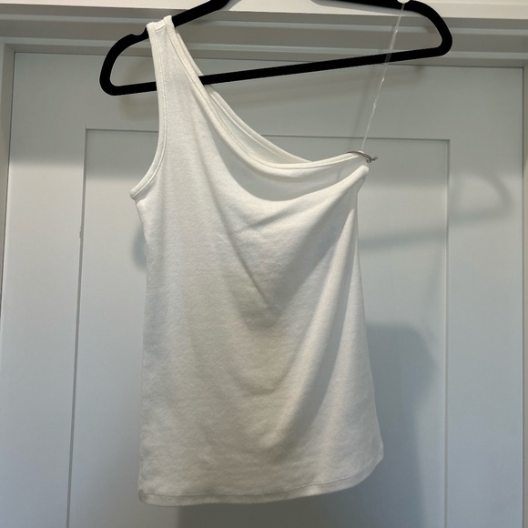 A New Day white one shoulder ribbed cotton tank XS (NWT) - Picture 1 of 2